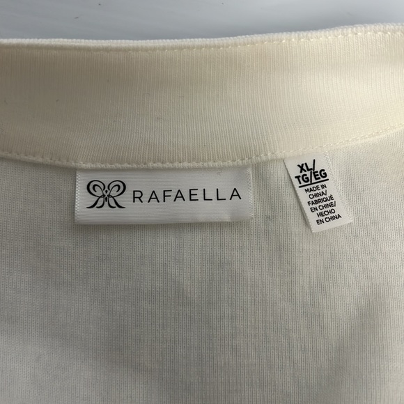 Rafaella Lace-Trim women’s Open Front Cardigan size XL Cream - Picture 6 of 7